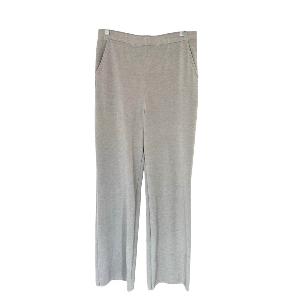 St. John Pants Gray Pull On Stretch Work Office Straight Leg Dress Pants Size 10